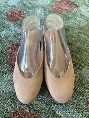 NATURALIZER PRIMO SUEDE SLINGBACK FLATS WOMENS 7.5 LEATHER UPPER PADDED FOOTBED